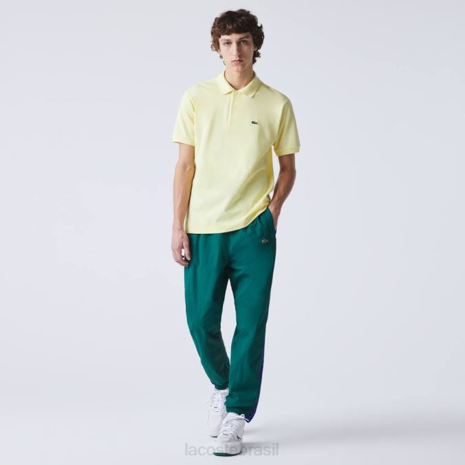 Lacoste homens polo original l.12.12 amarelo P2PX809 roupas