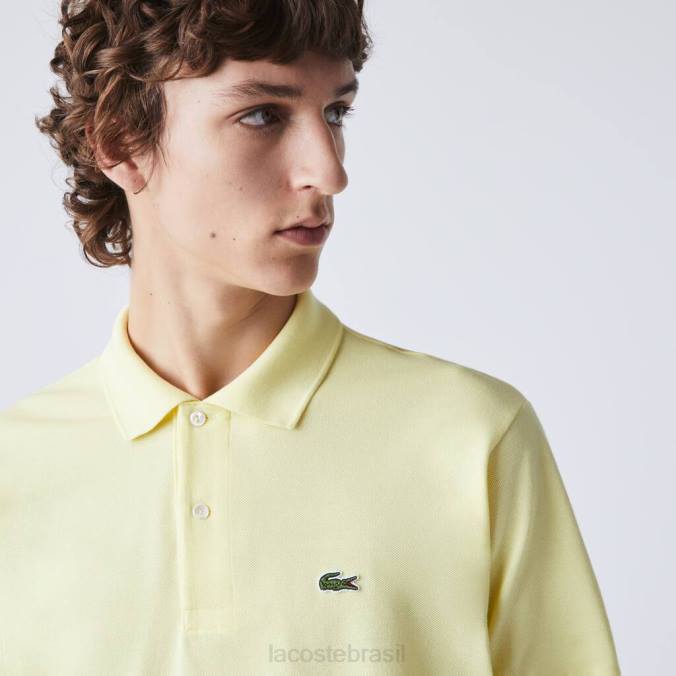 Lacoste homens polo original l.12.12 amarelo P2PX809 roupas