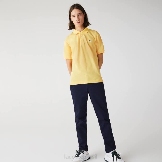 Lacoste homens polo original l.12.12 amarelo P2PX870 roupas