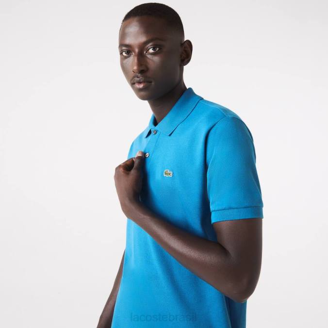 Lacoste homens polo original l.12.12 azul P2PX1285 roupas