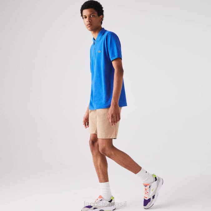 Lacoste homens polo original l.12.12 azul P2PX894 roupas
