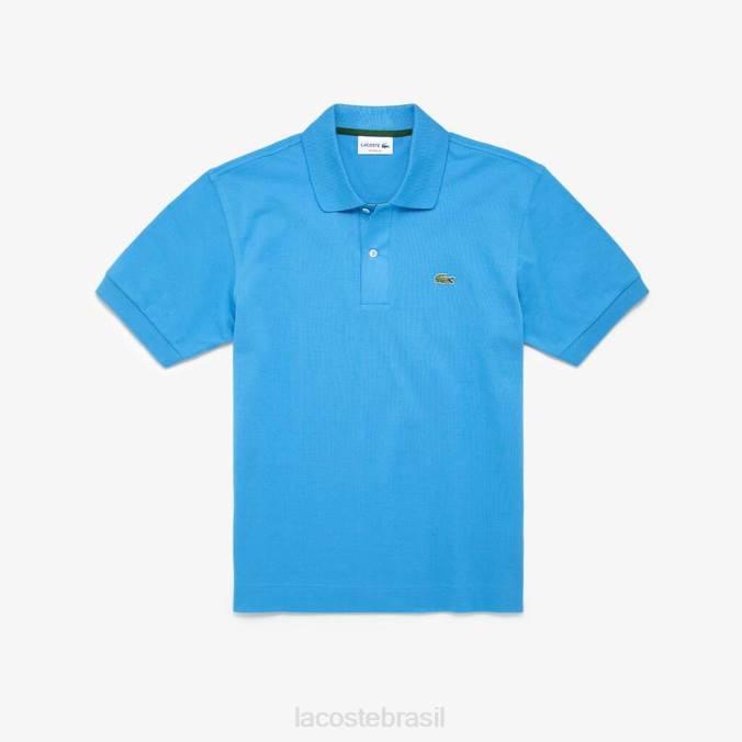 Lacoste homens polo original l.12.12 com piquê de algodão pesado azul P2PX768 roupas
