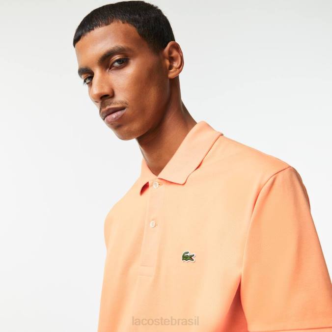 Lacoste homens polo original l.12.12 laranja claro P2PX196 roupas