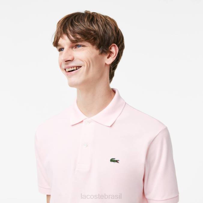 Lacoste homens polo original l.12.12 luz rosa P2PX703 roupas