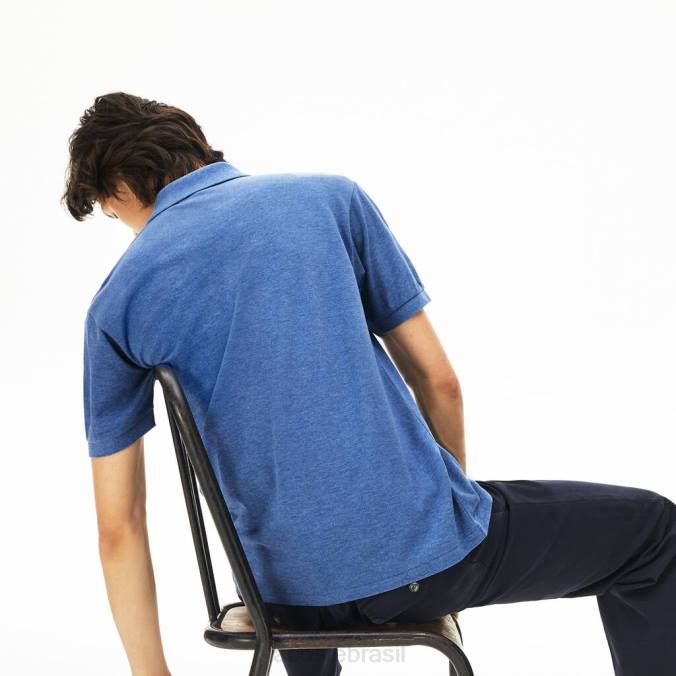 Lacoste homens polo original l.12.12 mesclado chinelo azul P2PX865 roupas