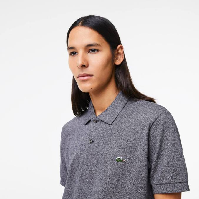 Lacoste homens polo original l.12.12 mesclado chino cinza P2PX126 roupas