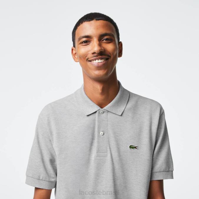 Lacoste homens polo original l.12.12 mesclado chino cinza P2PX127 roupas
