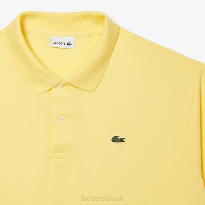 Lacoste homens polo petit piquê de algodão - plus size - alta amarelo P2PX186 roupas