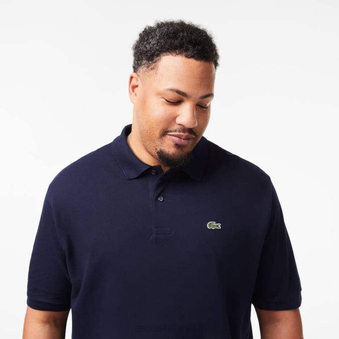 Lacoste homens polo petit piquê de algodão - plus size - alta azul-marinho P2PX189 roupas