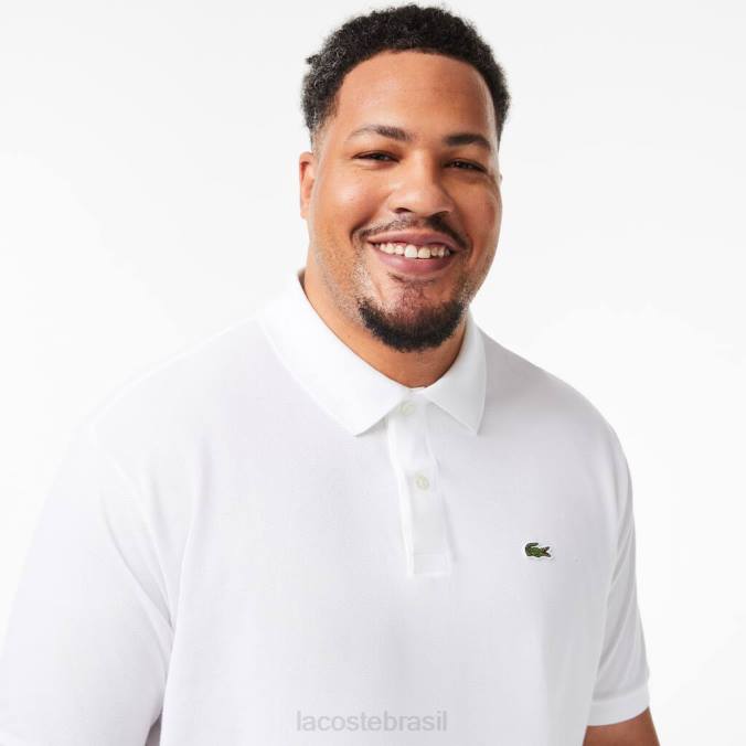 Lacoste homens polo petit piquê de algodão - plus size - alta branco P2PX187 roupas