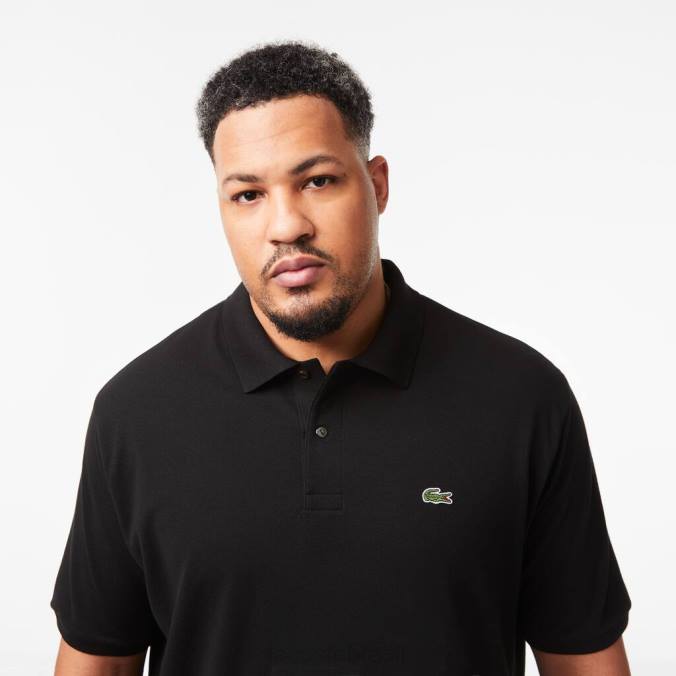 Lacoste homens polo petit piquê de algodão - plus size - alta preto P2PX188 roupas