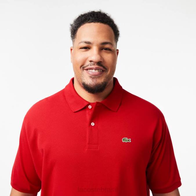 Lacoste homens polo petit piquê de algodão - plus size - alta vermelho P2PX204 roupas