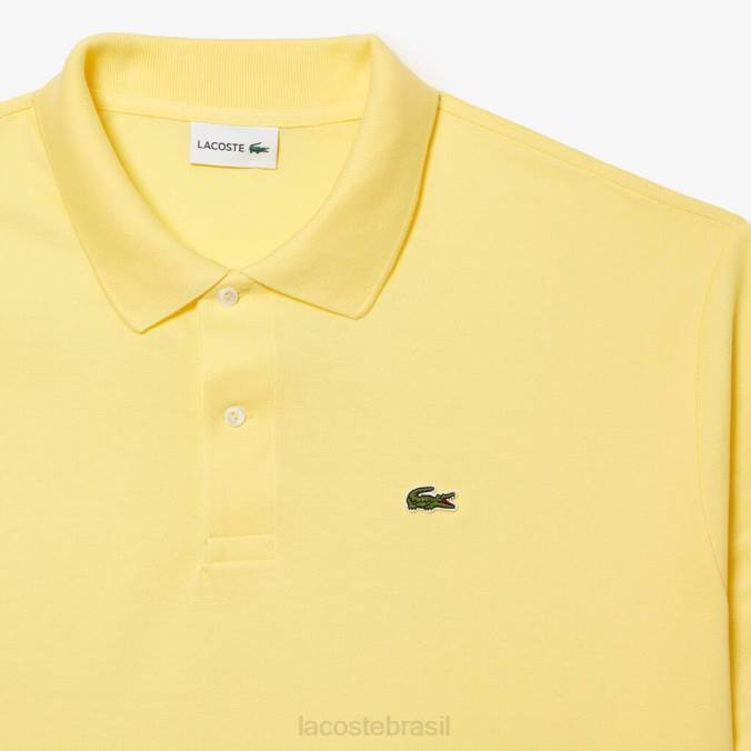 Lacoste homens polo petit piquê de algodão - plus size - grande amarelo P2PX247 roupas