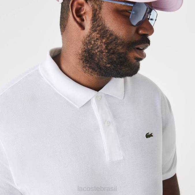 Lacoste homens polo petit piquê de algodão - plus size - grande branco P2PX169 roupas