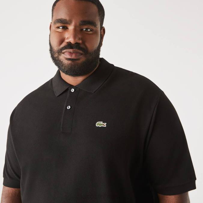 Lacoste homens polo petit piquê de algodão - plus size - grande preto P2PX170 roupas