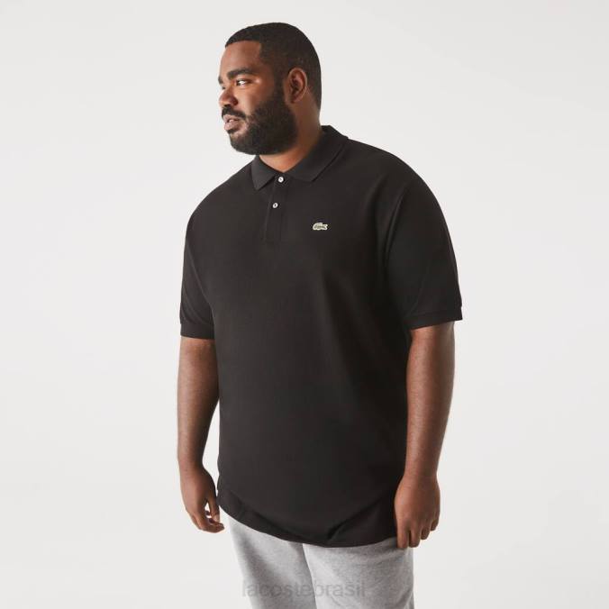Lacoste homens polo petit piquê de algodão - plus size - grande preto P2PX170 roupas