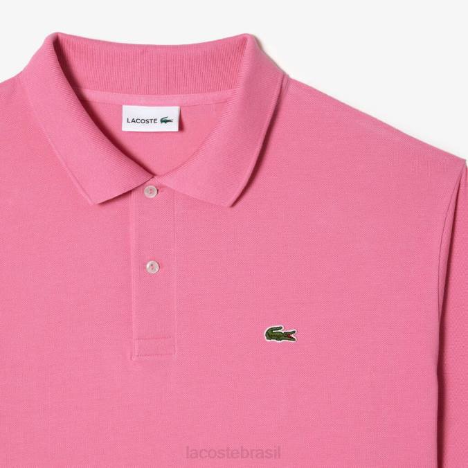 Lacoste homens polo petit piquê de algodão - plus size - grande rosa P2PX168 roupas