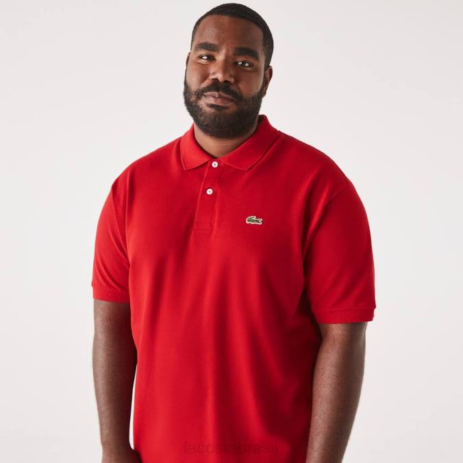Lacoste homens polo petit piquê de algodão - plus size - grande vermelho P2PX734 roupas