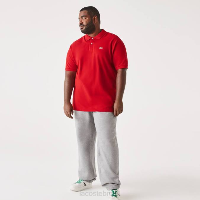 Lacoste homens polo petit piquê de algodão - plus size - grande vermelho P2PX734 roupas