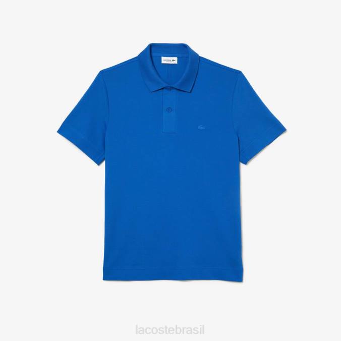 Lacoste homens polo piquê de algodão respirável com movimento ativo azul P2PX174 roupas