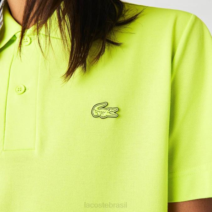 Lacoste homens polo piquê de marca regular fit amarelo P2PX627 roupas