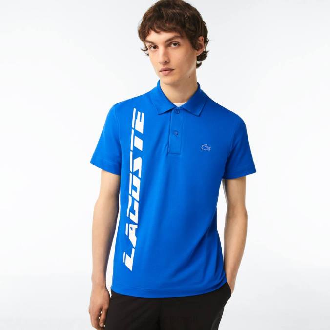 Lacoste homens polo piquê de marca regular fit azul P2PX625 roupas
