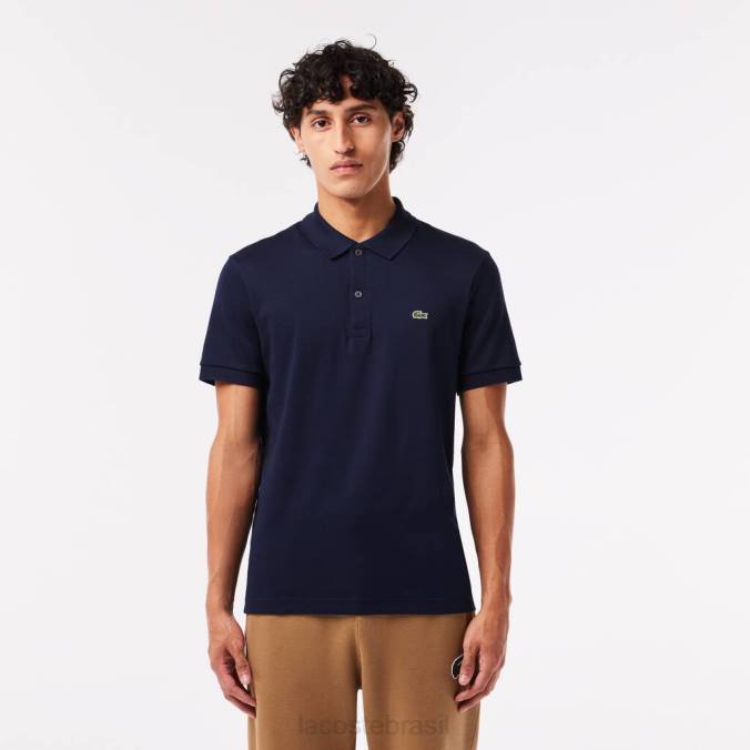Lacoste homens polo regular fit algodão pima azul-marinho P2PX791 roupas