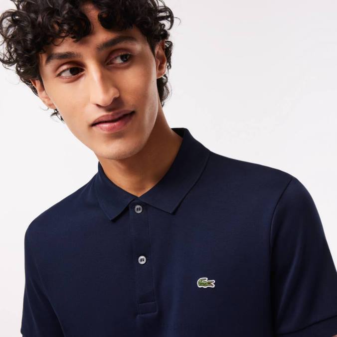 Lacoste homens polo regular fit algodão pima azul-marinho P2PX791 roupas