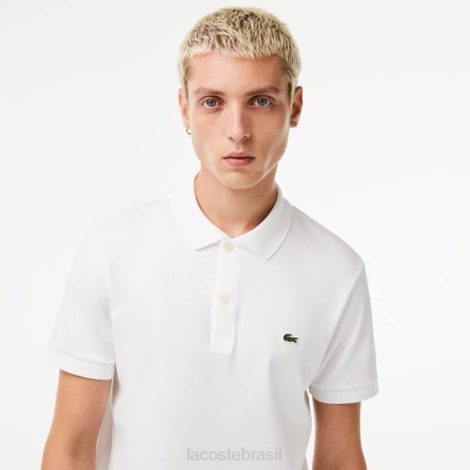 Lacoste homens polo regular fit algodão pima branco P2PX802 roupas