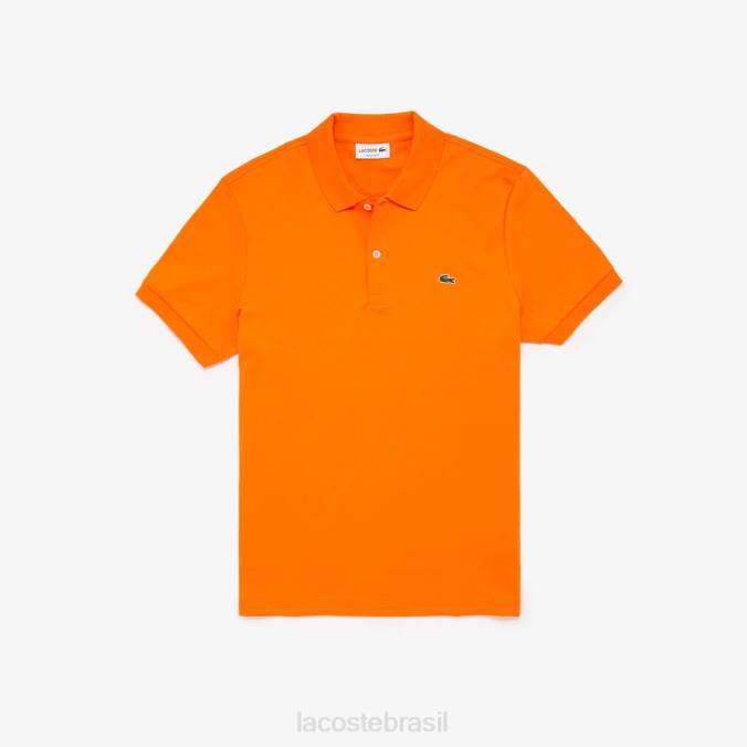 Lacoste homens polo regular fit algodão pima laranja P2PX887 roupas