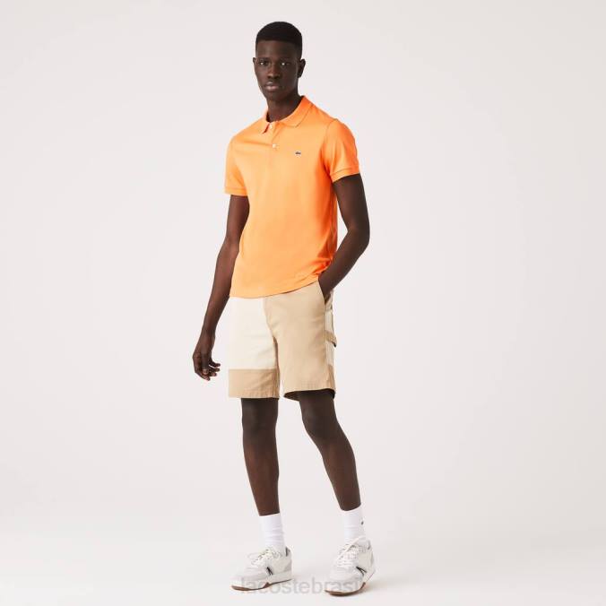 Lacoste homens polo regular fit algodão pima laranja P2PX946 roupas
