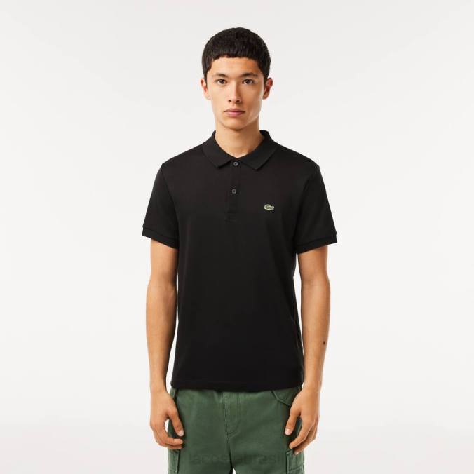 Lacoste homens polo regular fit algodão pima preto P2PX807 roupas