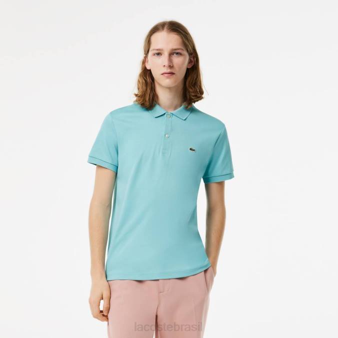 Lacoste homens polo regular fit algodão pima turquesa P2PX257 roupas