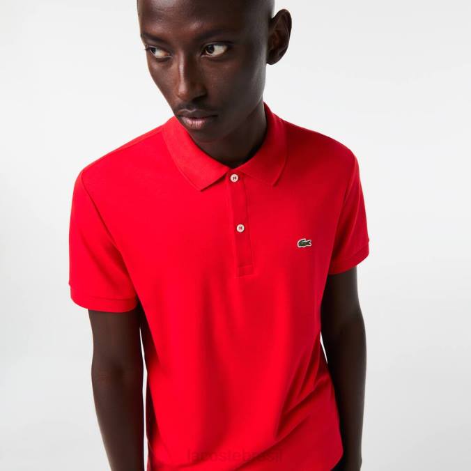 Lacoste homens polo regular fit algodão pima vermelho P2PX808 roupas