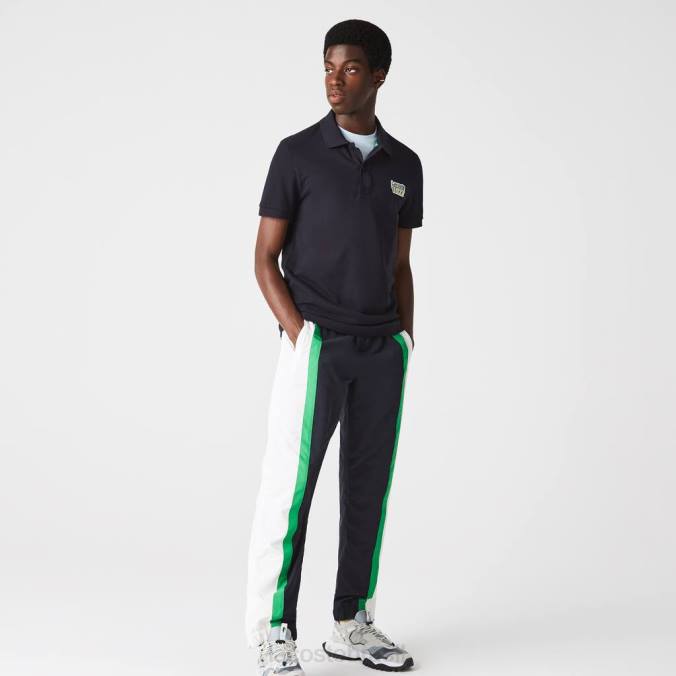 Lacoste homens polo regular fit em piquê de algodão com emblema azul-marinho P2PX912 roupas
