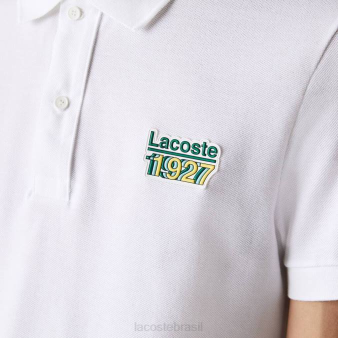 Lacoste homens polo regular fit em piquê de algodão com emblema branco P2PX913 roupas