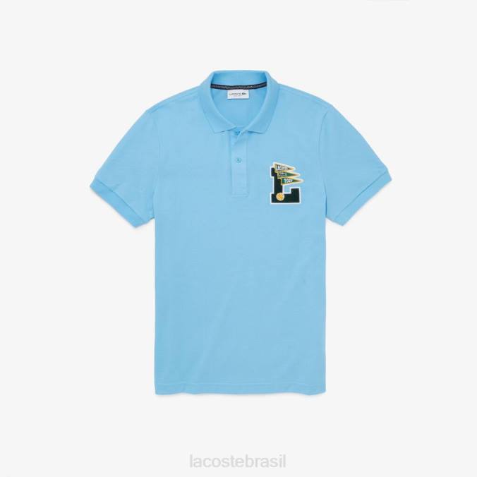 Lacoste homens polo regular fit l badge algodão piquê azul claro P2PX897 roupas