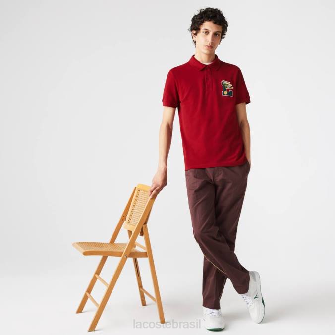 Lacoste homens polo regular fit l badge algodão piquê vermelho P2PX895 roupas