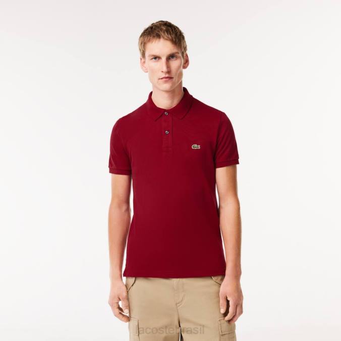 Lacoste homens polo slim fit original l.12.12 Bordéus P2PX655 roupas