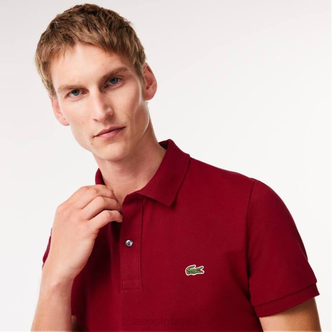 Lacoste homens polo slim fit original l.12.12 Bordéus P2PX655 roupas