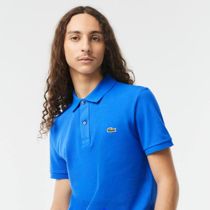 Lacoste homens polo slim fit original l.12.12 azul P2PX242 roupas
