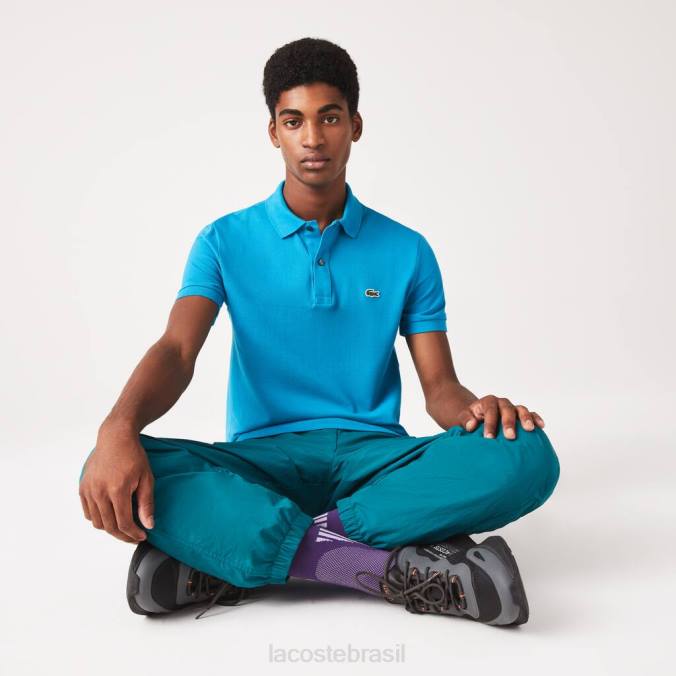 Lacoste homens polo slim fit original l.12.12 azul P2PX837 roupas