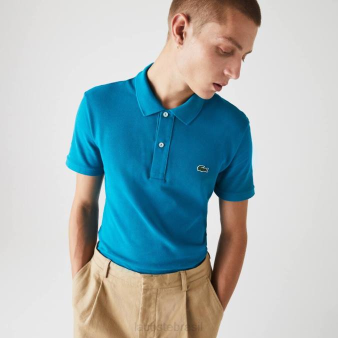 Lacoste homens polo slim fit original l.12.12 azul P2PX891 roupas