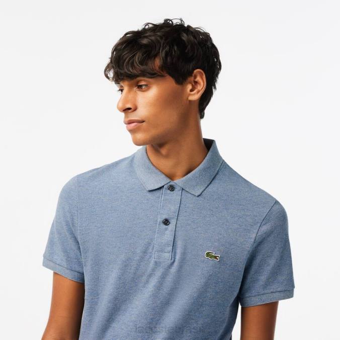 Lacoste homens polo slim fit original l.12.12 chinelo azul P2PX883 roupas