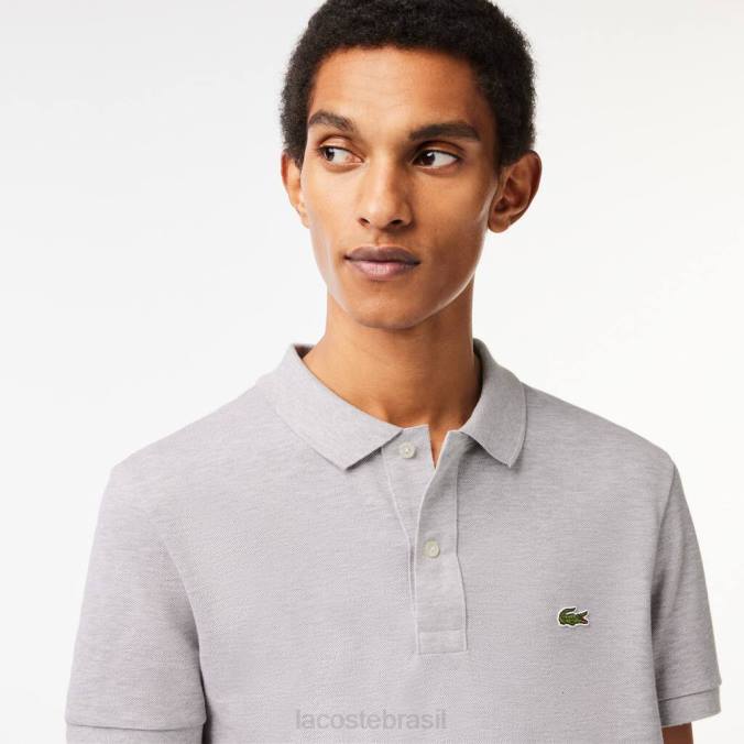 Lacoste homens polo slim fit original l.12.12 chino cinza P2PX766 roupas