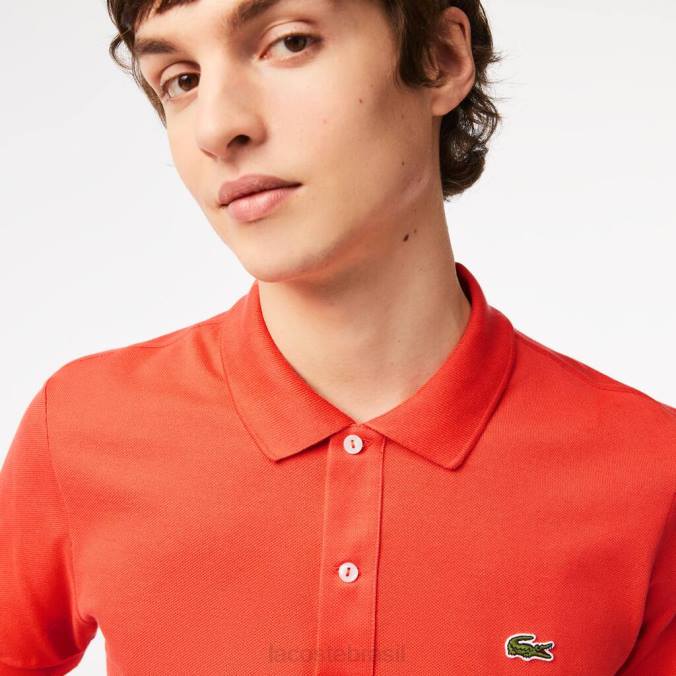 Lacoste homens polo slim fit original l.12.12 laranja P2PX200 roupas