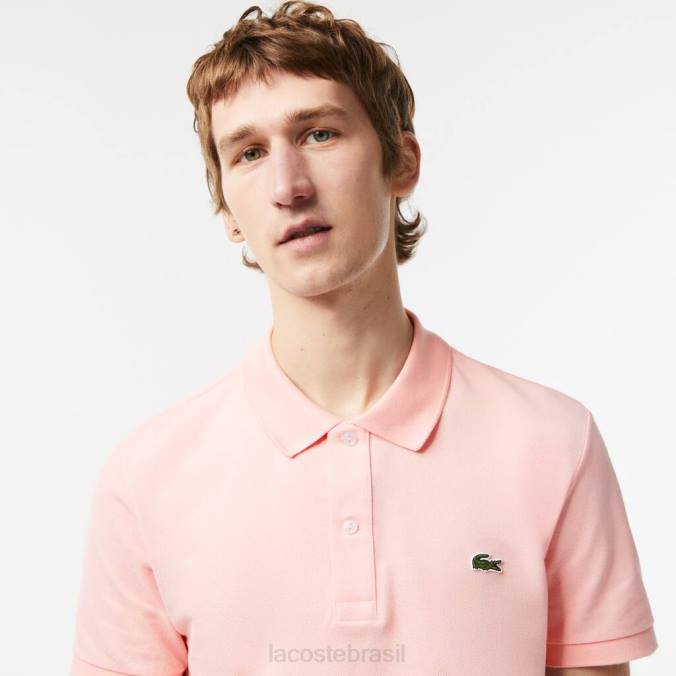 Lacoste homens polo slim fit original l.12.12 rosa P2PX243 roupas