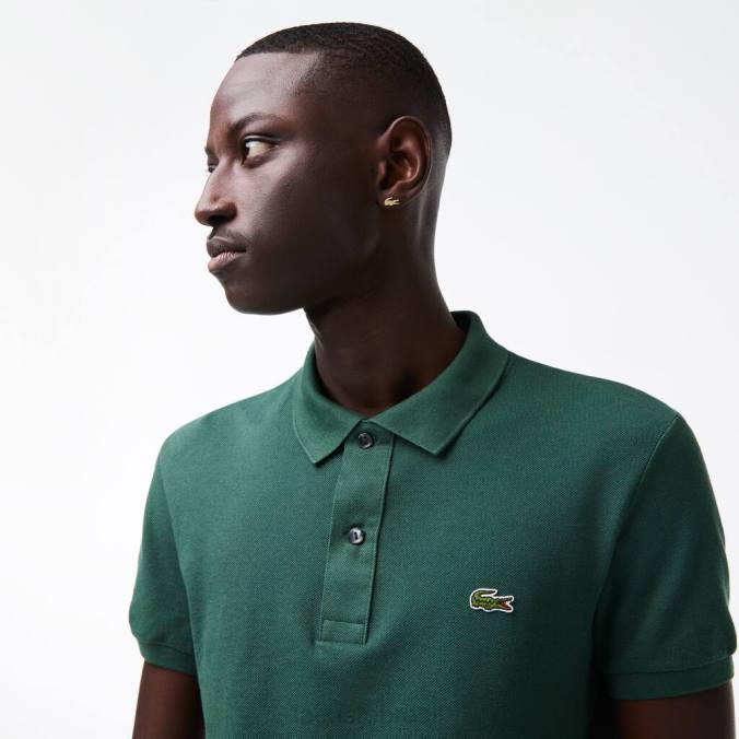 Lacoste homens polo slim fit original l.12.12 verde P2PX834 roupas