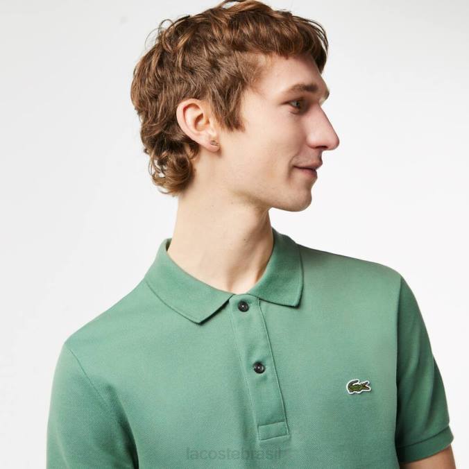 Lacoste homens polo slim fit original l.12.12 verde cáqui P2PX202 roupas