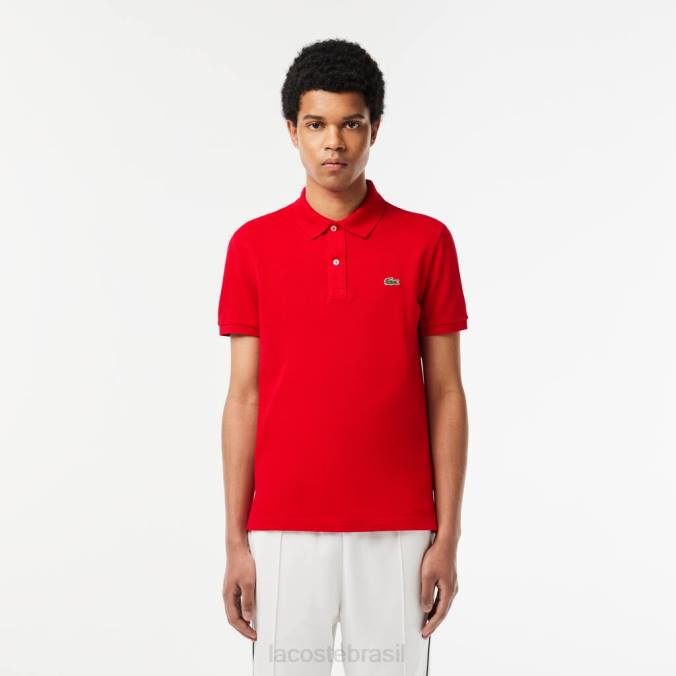 Lacoste homens polo slim fit original l.12.12 vermelho P2PX752 roupas